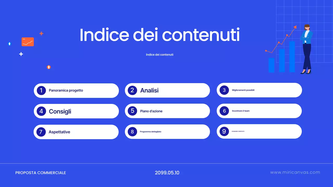 Pianificazione della proposta moderna blu