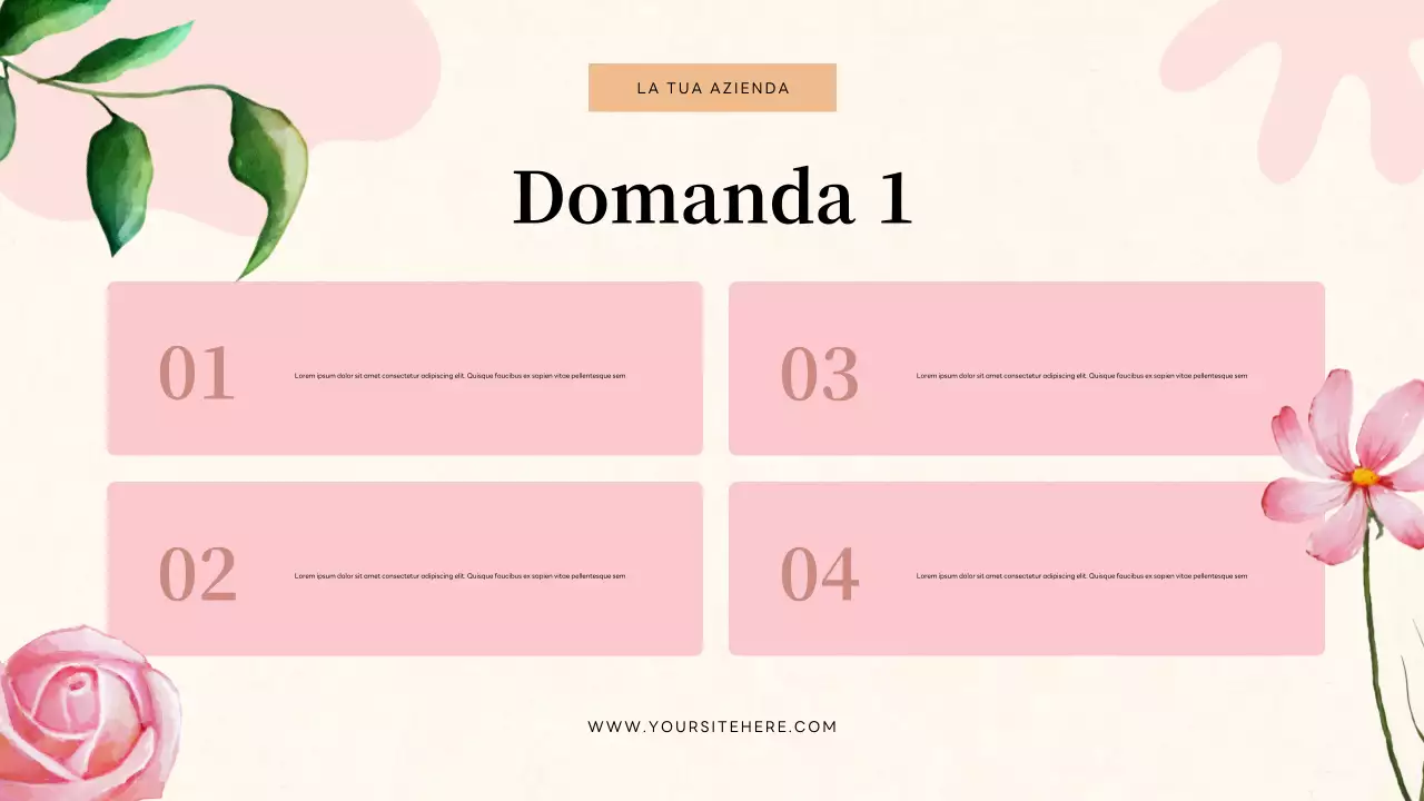 Presentazione dell'invito al quiz floreale beige