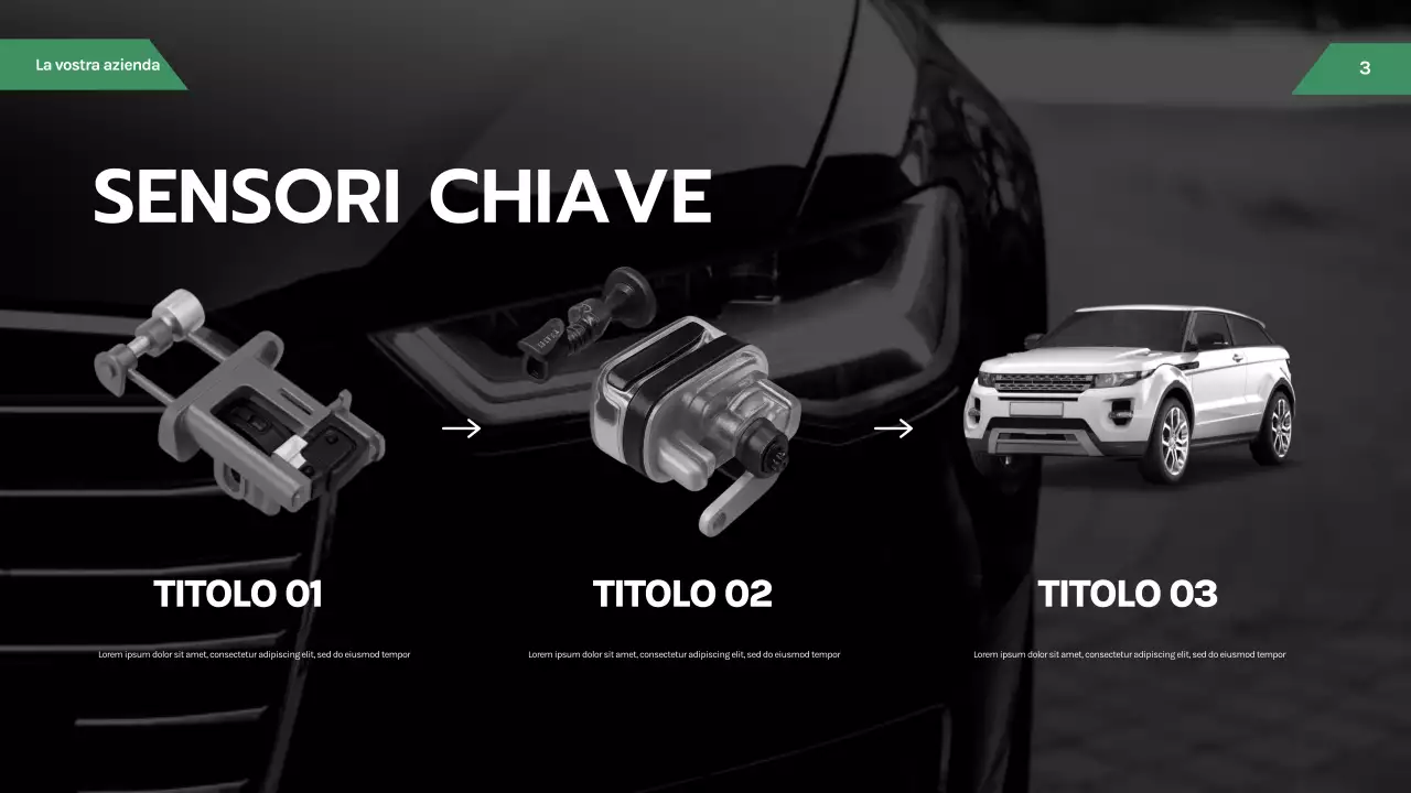 Presentazione automobilistica moderna nera