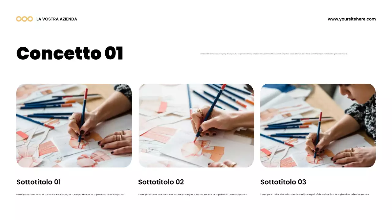 Presentazione dell'annuncio del team moderno e colorato