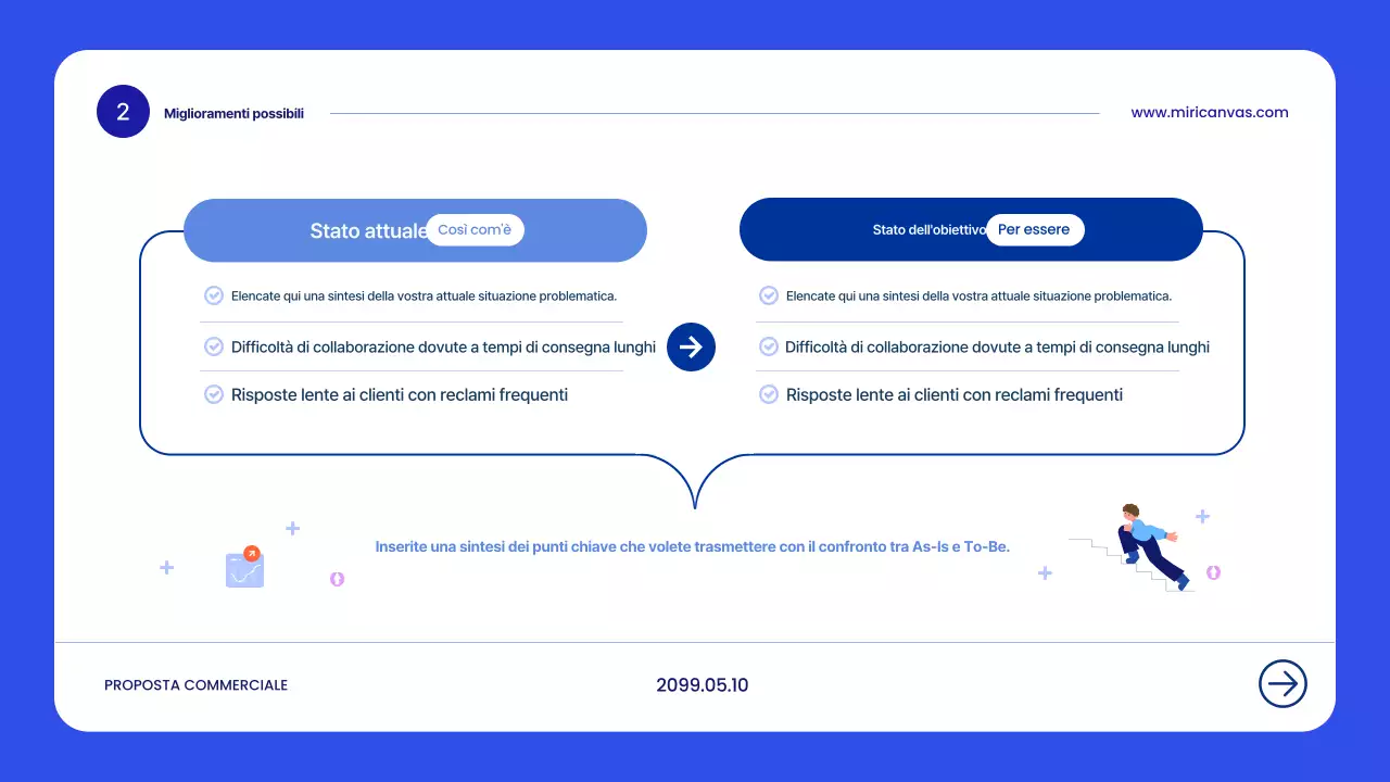 Pianificazione della proposta moderna blu