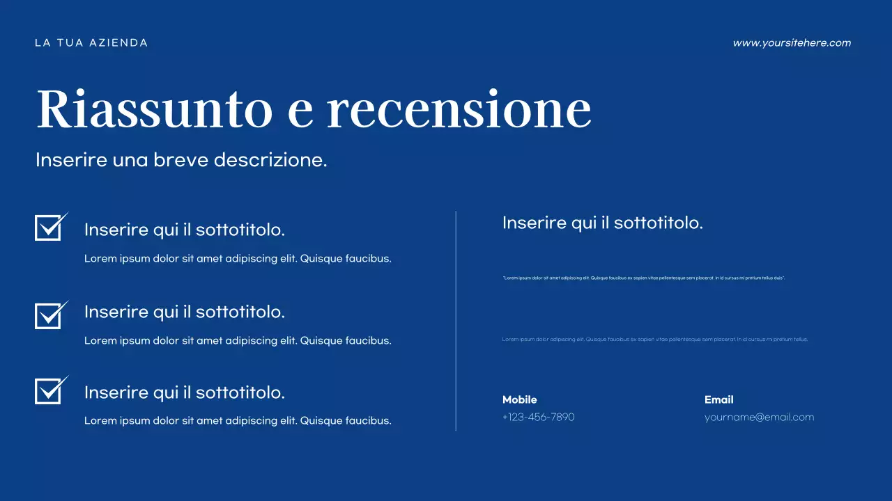 Presentazione aziendale moderna blu