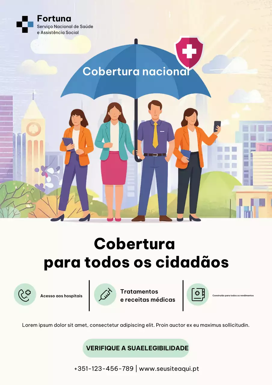 Cartaz de promoção de saúde moderna azul