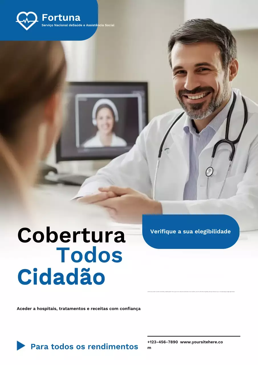 Cartaz de propaganda de saúde moderna azul