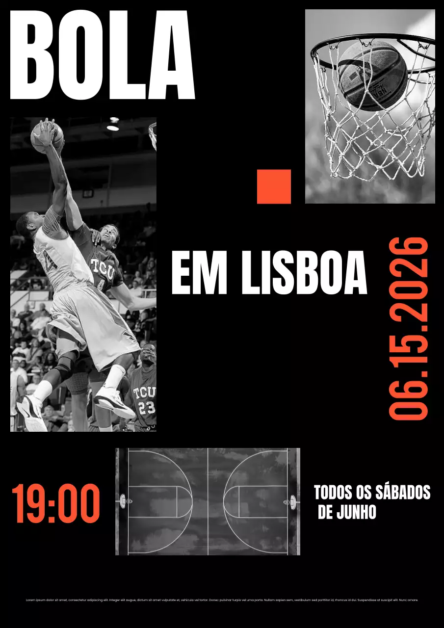 Cartaz esportivo regional urbano negro