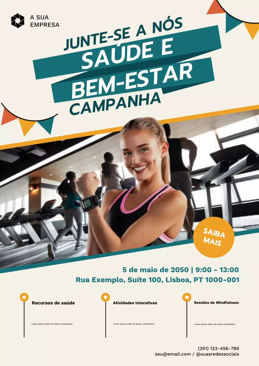 Cartaz de promoção de bem-estar moderno bege
