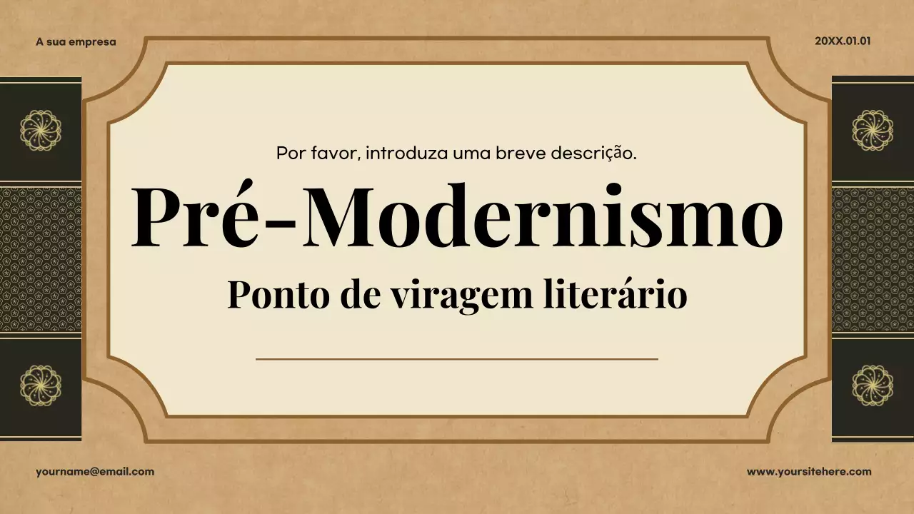 Apresentação de Literatura Clássica Bege