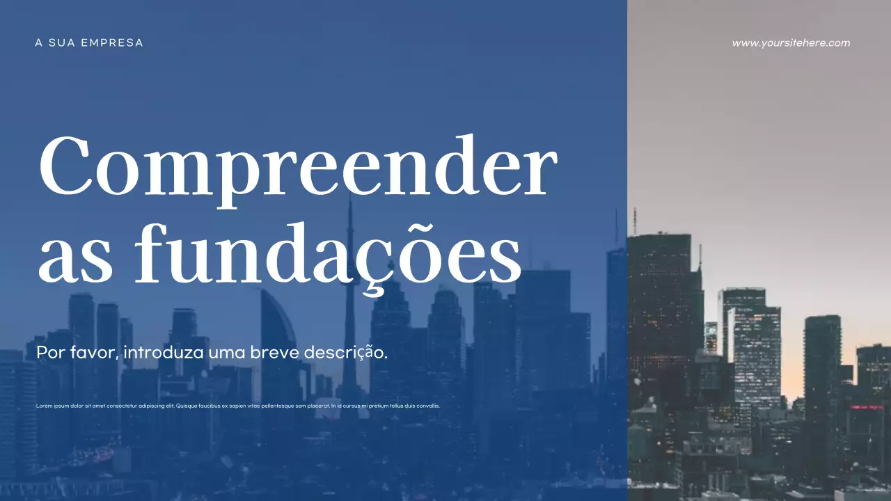 Apresentação de Negócios Modernos em Azul