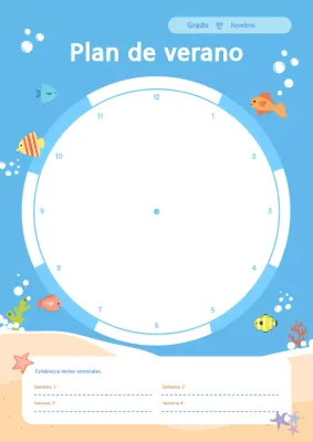 Planificador de vacaciones para bebés en color azul cielo