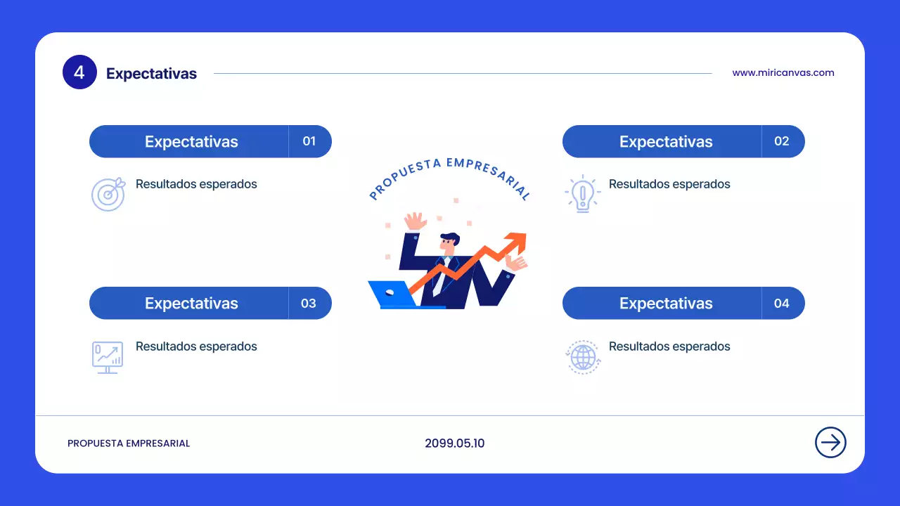 Planificación de propuestas modernas azules