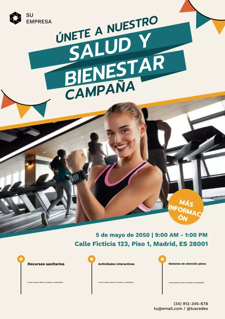 Póster beige de promoción de bienestar moderno