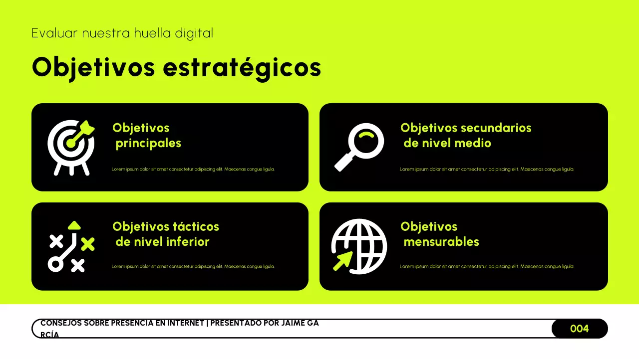 Presentación de estrategia de marketing online moderna en blanco y negro lima