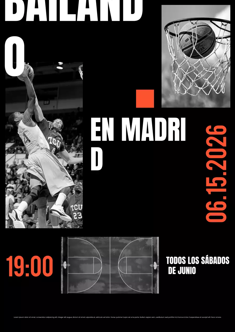 Afiche deportivo regional urbano negro