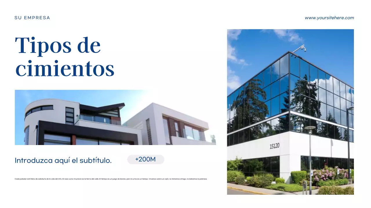 Presentación empresarial moderna en azul