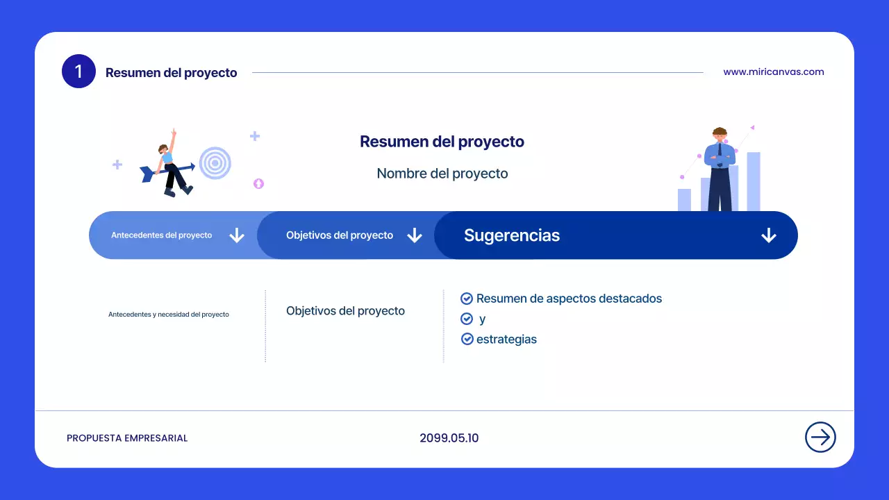 Planificación de propuestas modernas azules