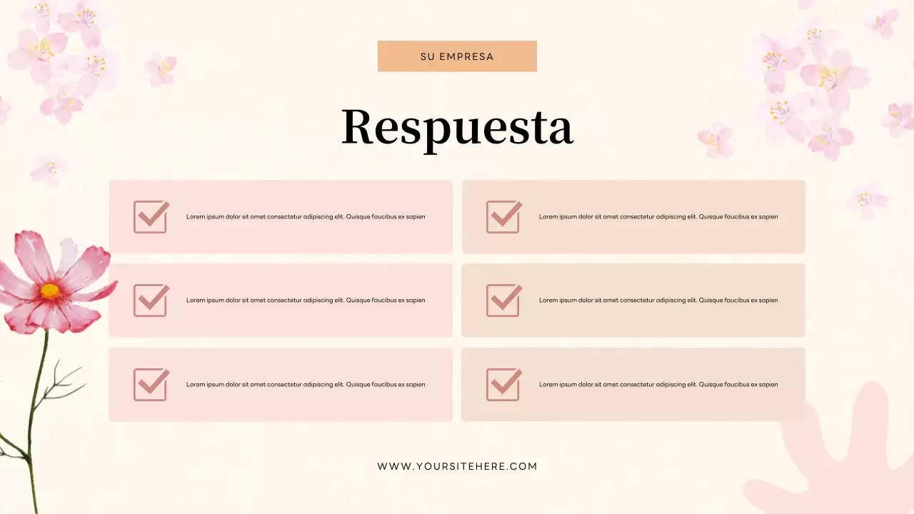 Presentación de invitación para concurso floral beige