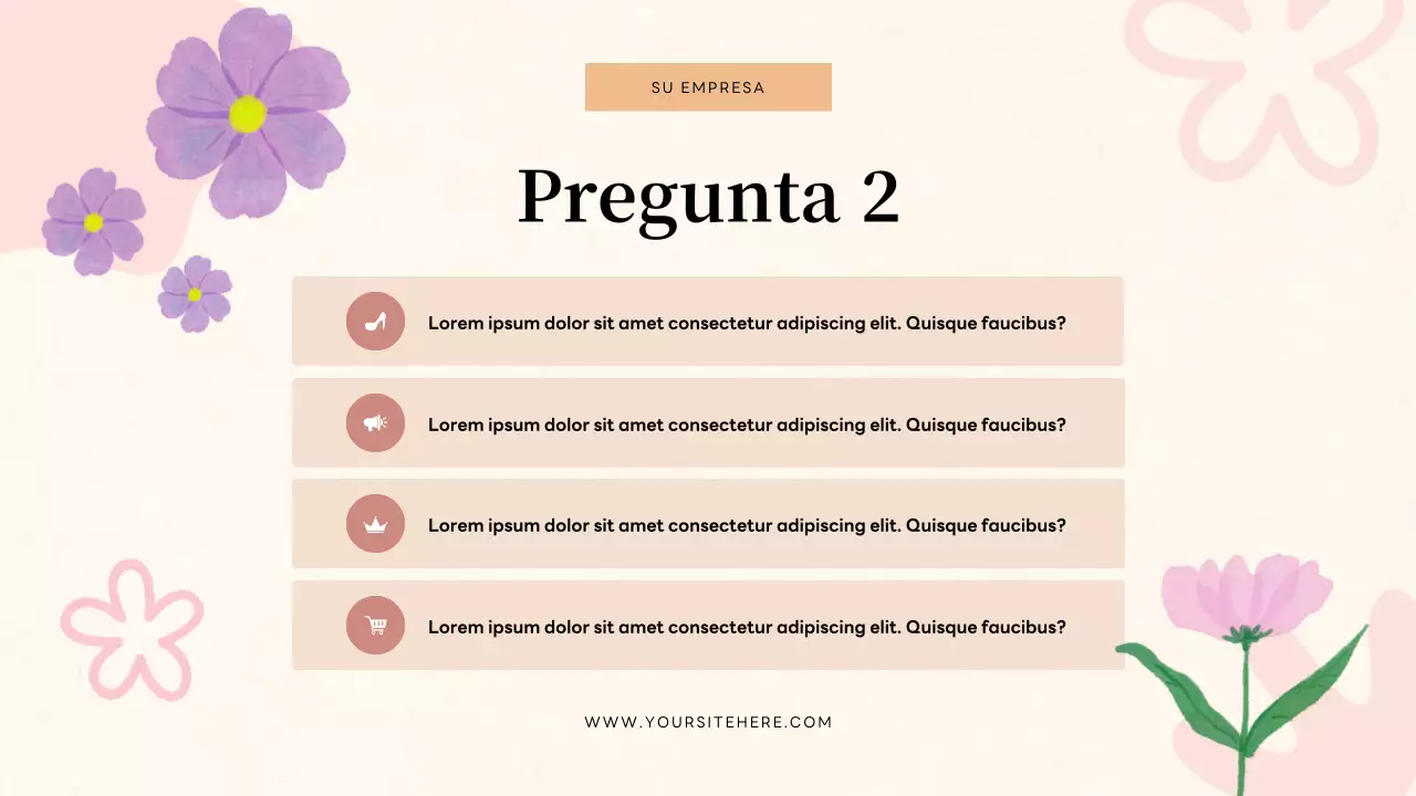 Presentación de invitación para concurso floral beige