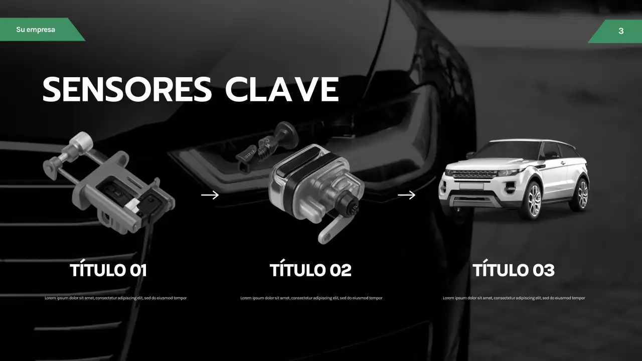 Presentación automotriz moderna en negro