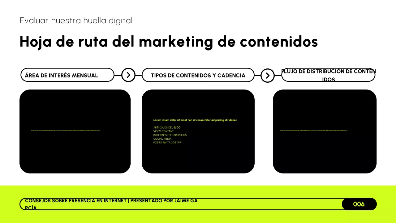 Presentación de estrategia de marketing online moderna en blanco y negro lima