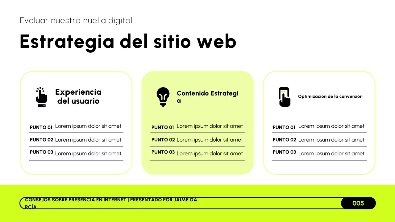 Presentación de estrategia de marketing online moderna en blanco y negro lima