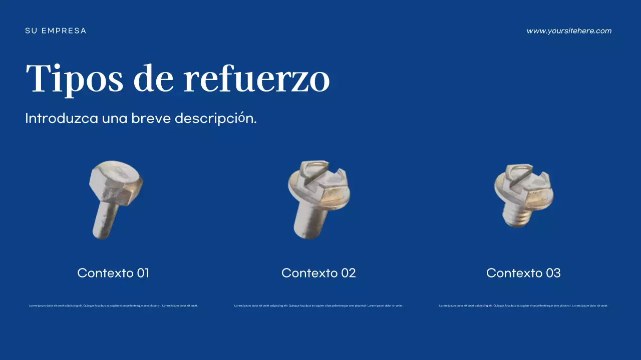 Presentación empresarial moderna en azul