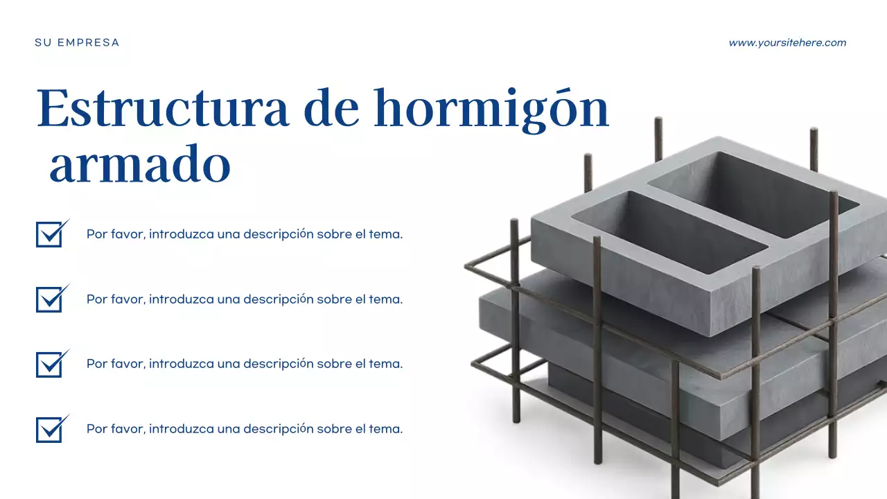 Presentación empresarial moderna en azul