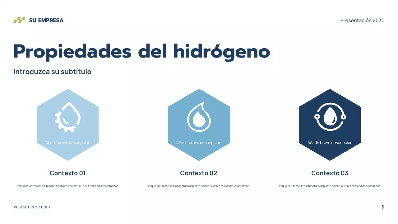 Presentación del hidrógeno moderno gris