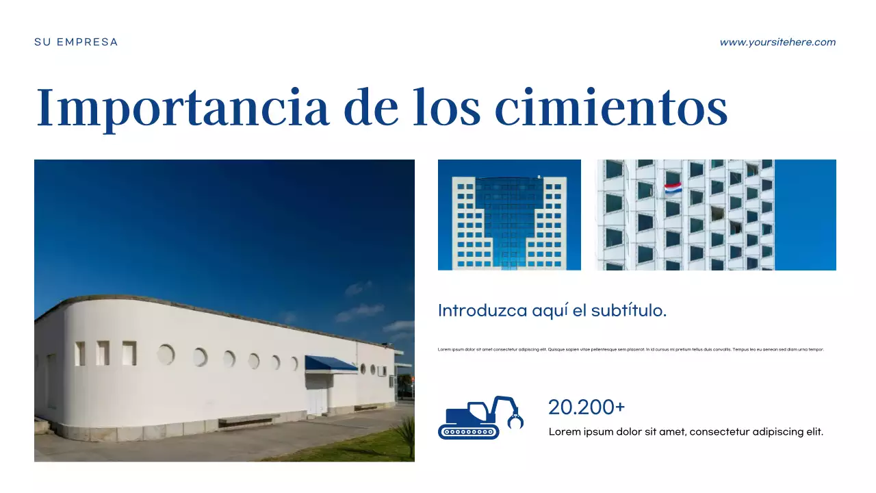 Presentación empresarial moderna en azul