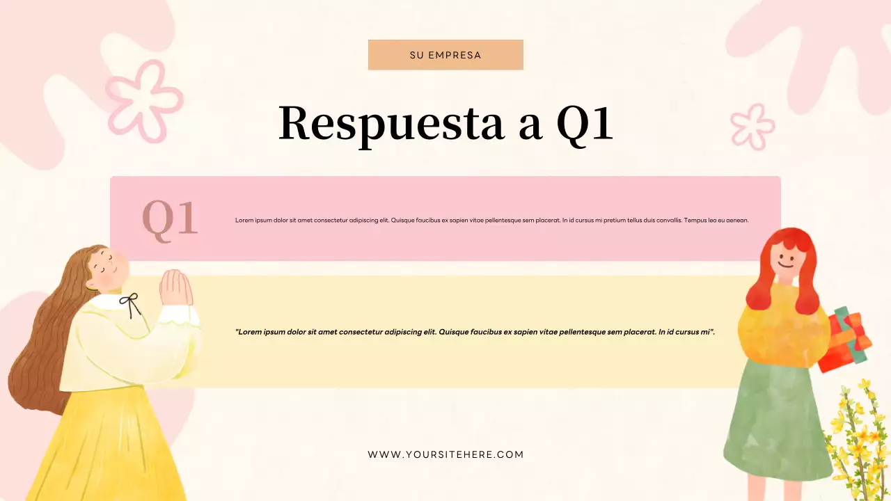 Presentación de invitación para concurso floral beige