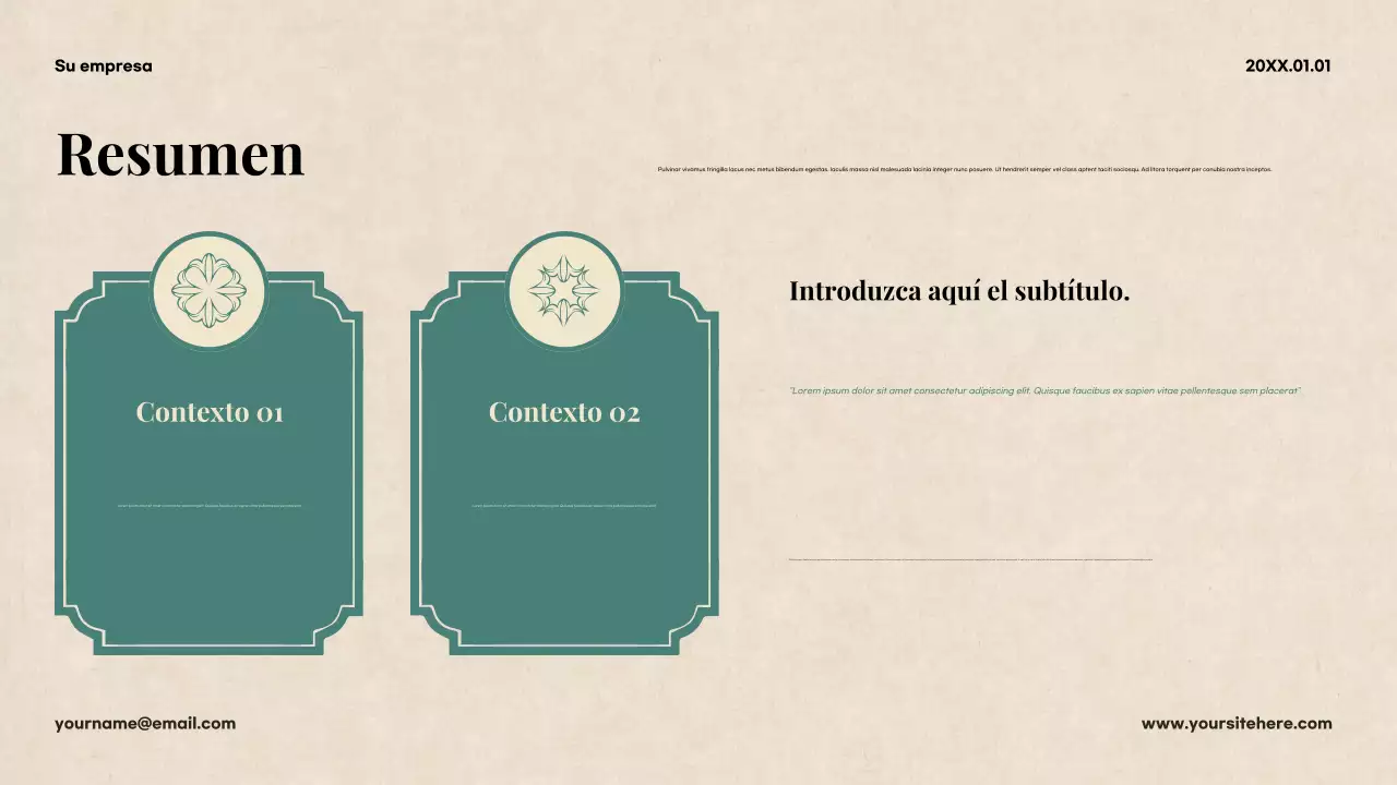 Presentación de literatura clásica beige