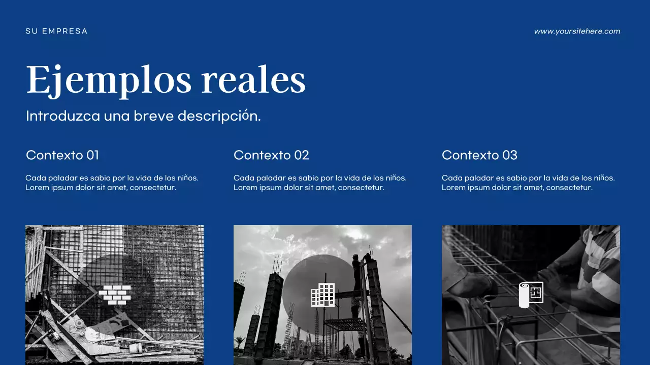 Presentación empresarial moderna en azul