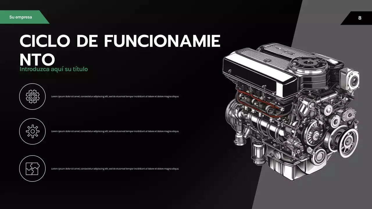 Presentación automotriz moderna en negro