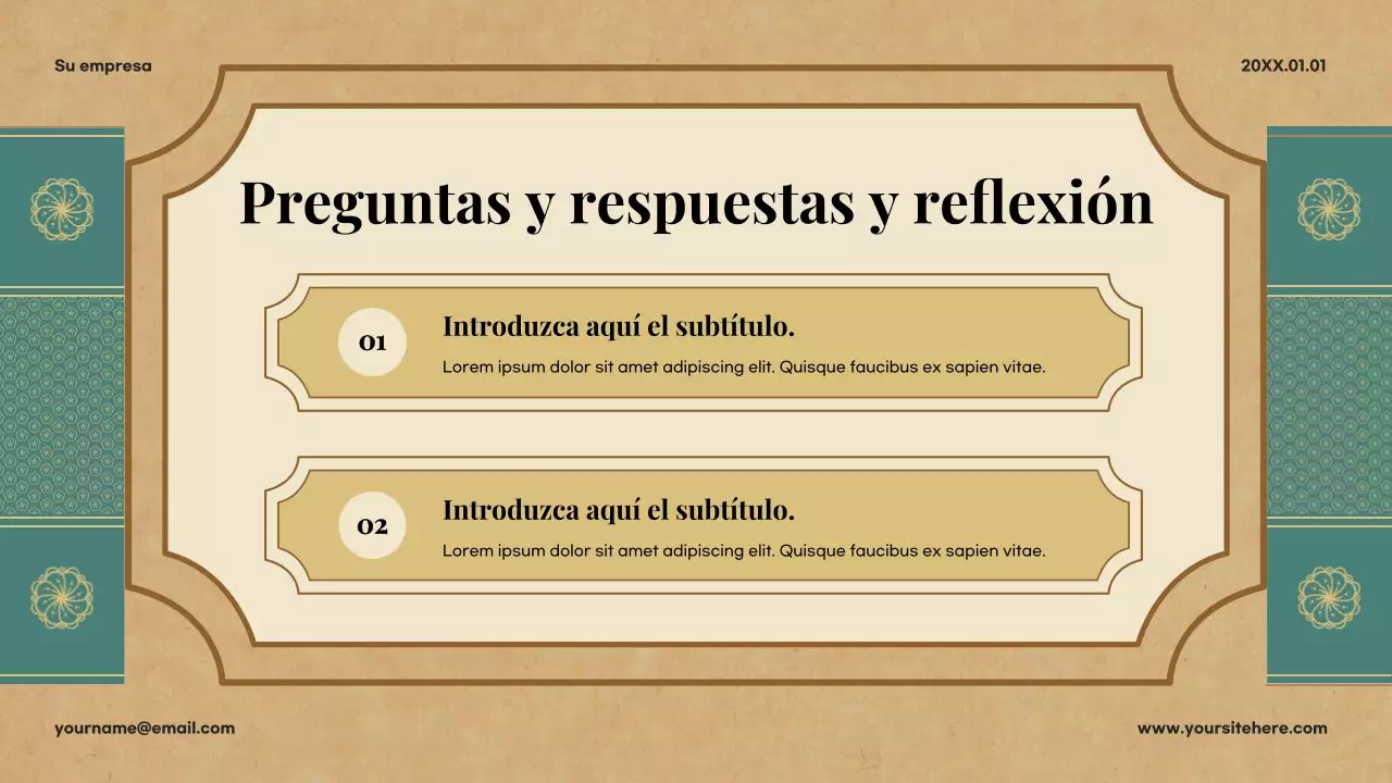 Presentación de literatura clásica beige