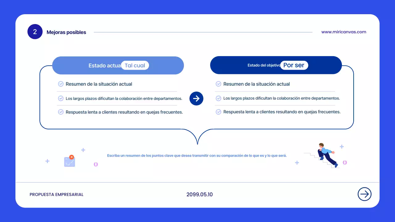 Planificación de propuestas modernas azules