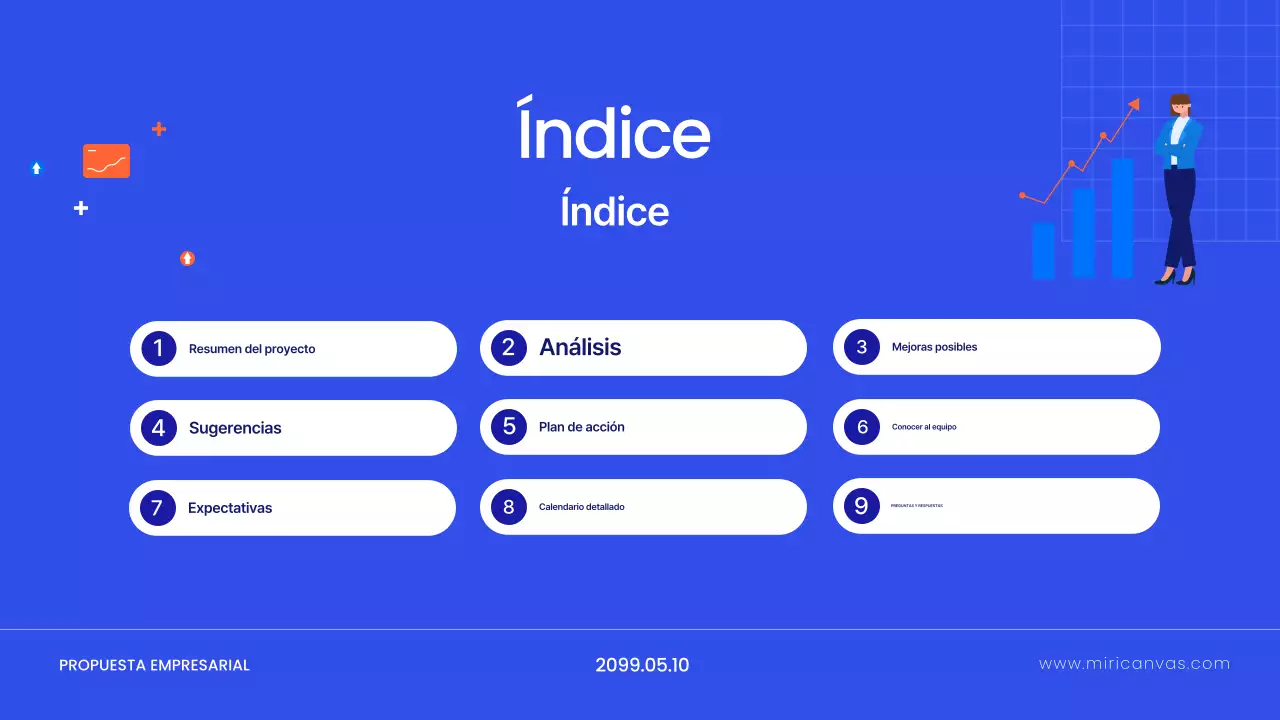 Planificación de propuestas modernas azules