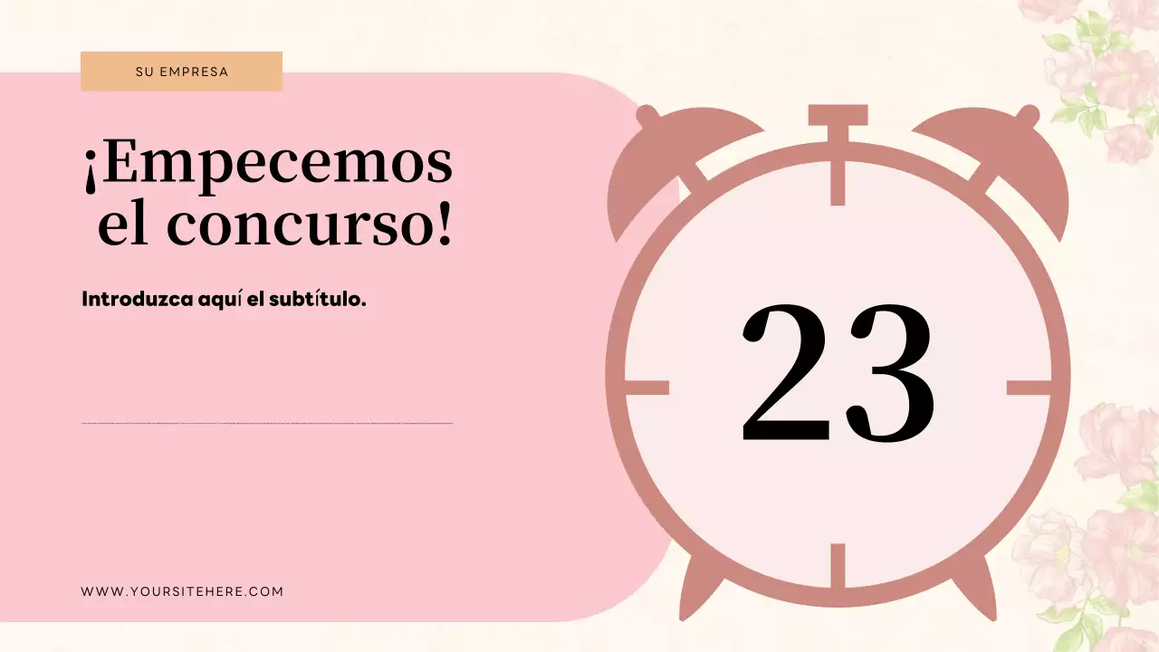 Presentación de invitación para concurso floral beige