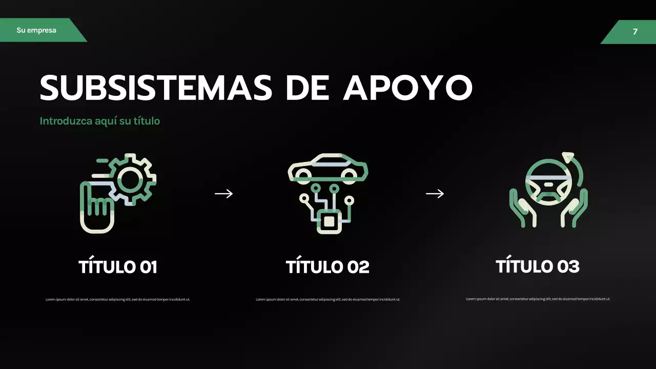 Presentación automotriz moderna en negro