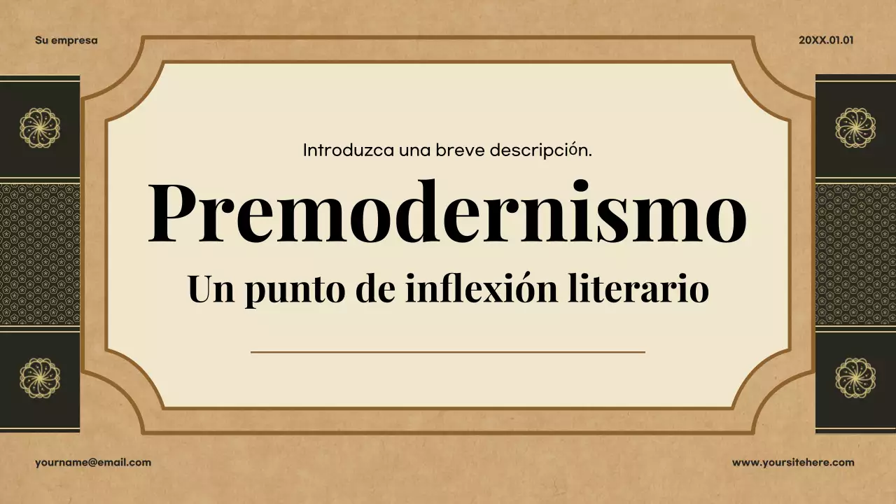 Presentación de literatura clásica beige