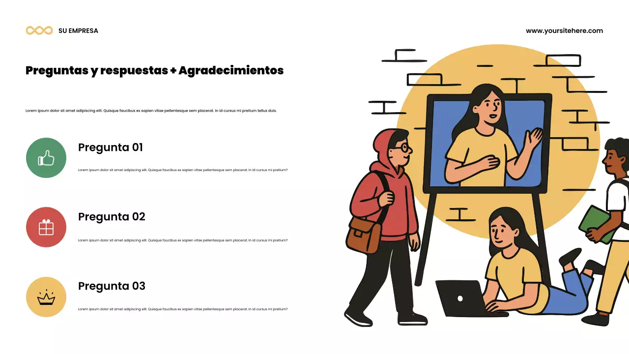 Presentación colorida y moderna de anuncio de equipo