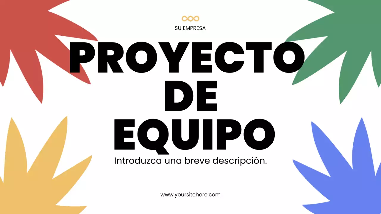 Presentación colorida y moderna de anuncio de equipo