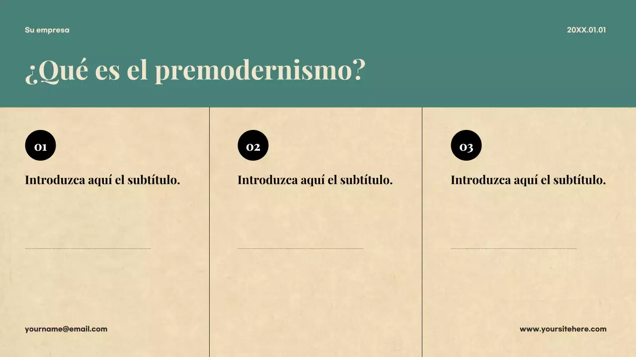 Presentación de literatura clásica beige