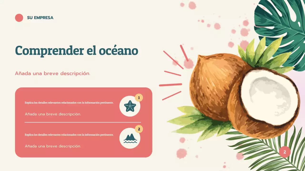 Presentación de aprendizaje sobre coral tropical