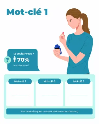 Publication Instagram illustrant les informations sur la toxicomanie en vert et blanc