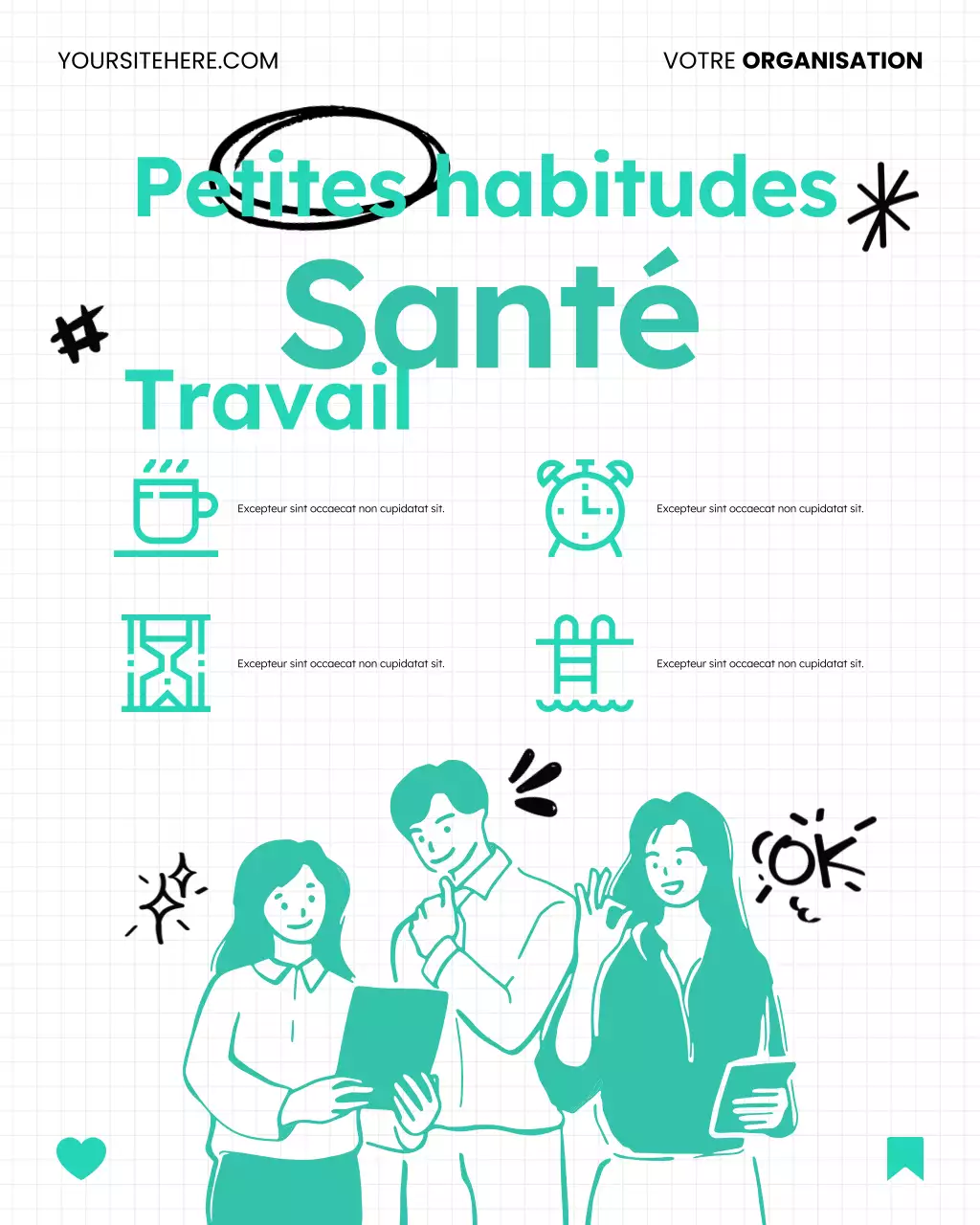 Publication Instagram amusante et simple sur l'équilibre entre vie professionnelle et vie privée : bien-être