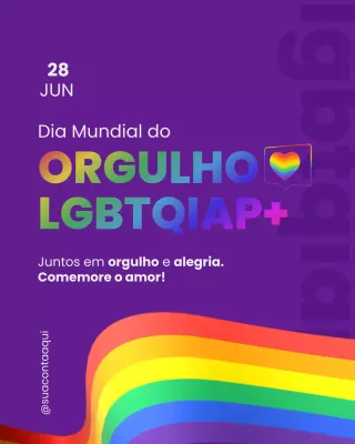 Postagem de anúncio do Purple Bold Pride no Instagram