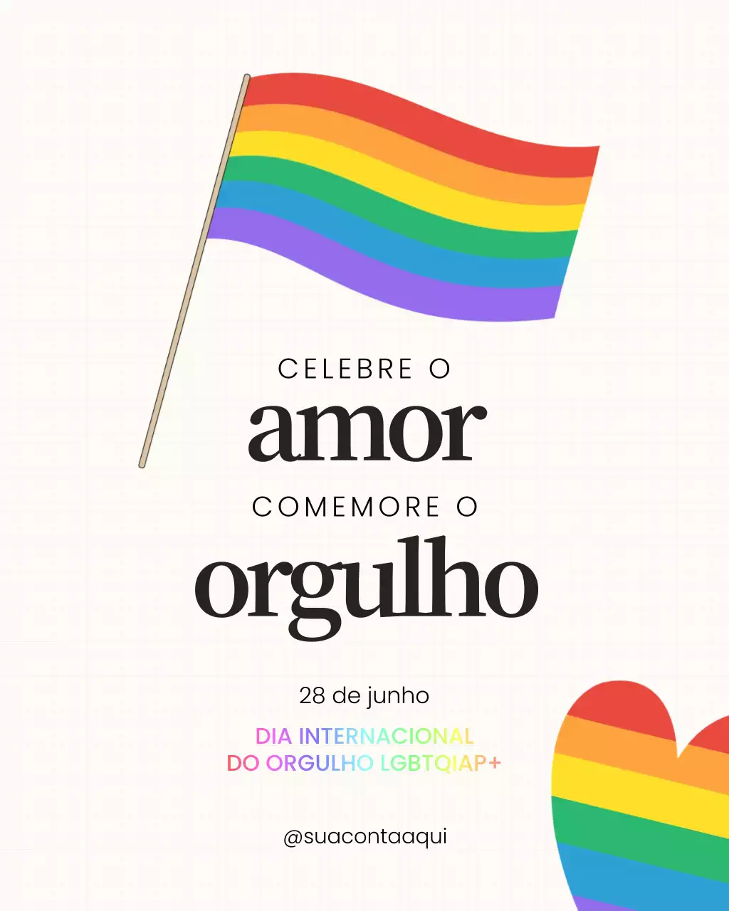 Postagem de anúncio do Rainbow Minimal Pride no Instagram