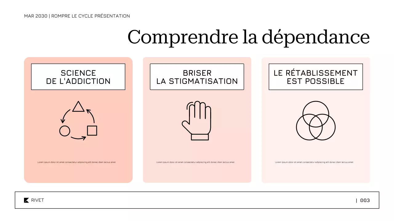 Modèle de présentation apaisant et doux pour le traitement et le rétablissement de la toxicomanie