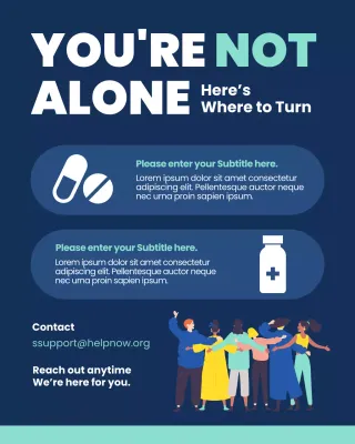 Navy Modern Substance Abuse Support Announcement Instagram Post