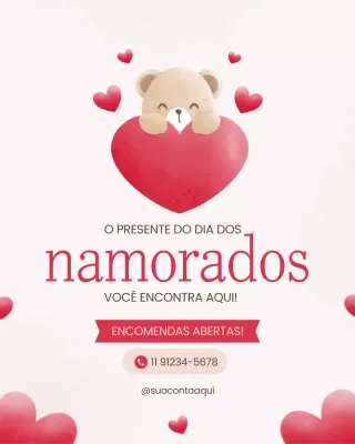 Postagem de promoção do Dia dos Namorados Red Cute no Instagram