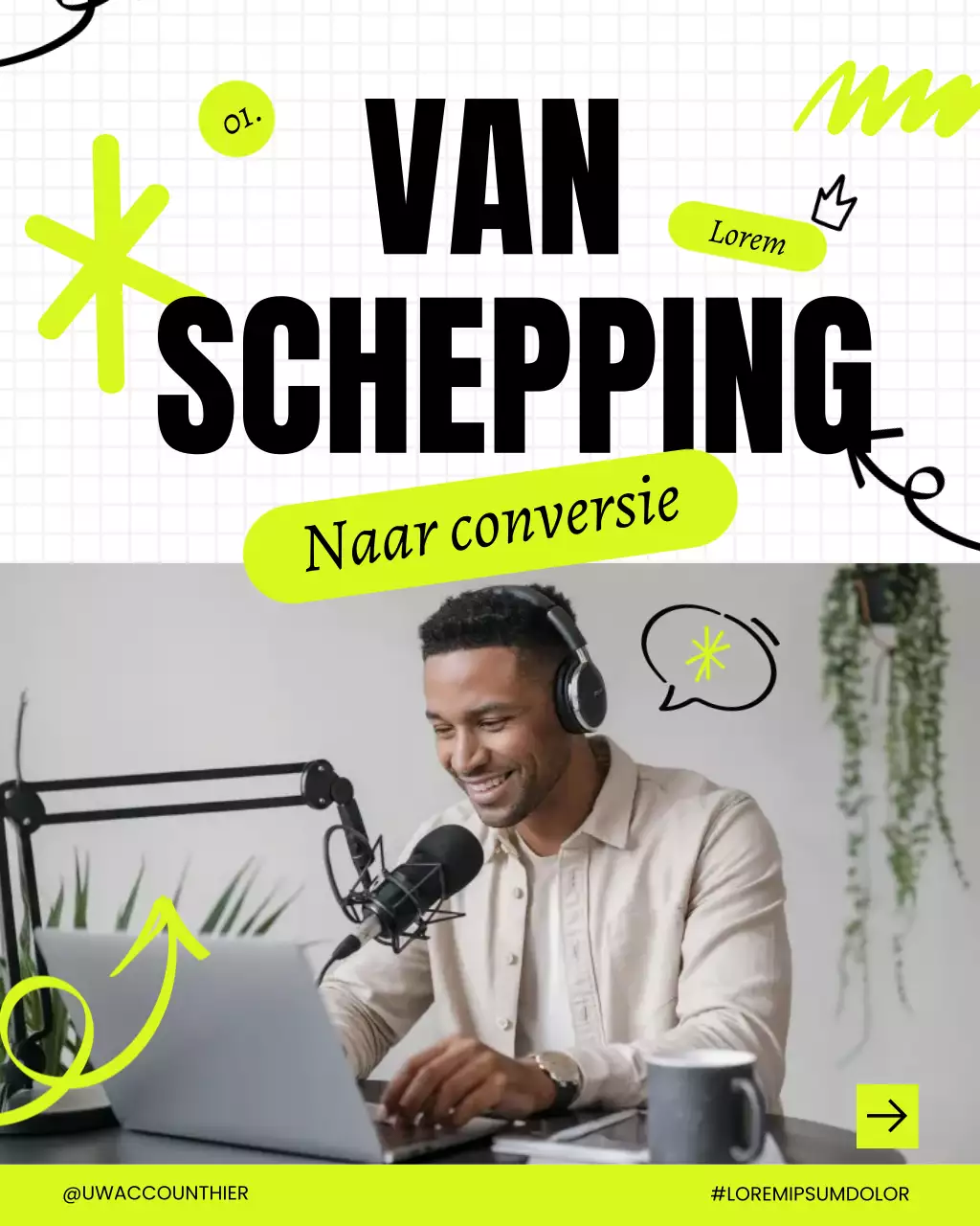 Neon Modern Creator Tips Carrousel Instagram-bericht